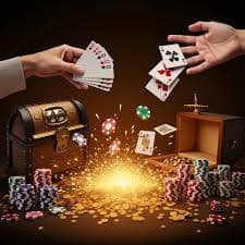 Antarmuka permainan Texas Hold'em Bonus di aplikasi mobile ahliqq